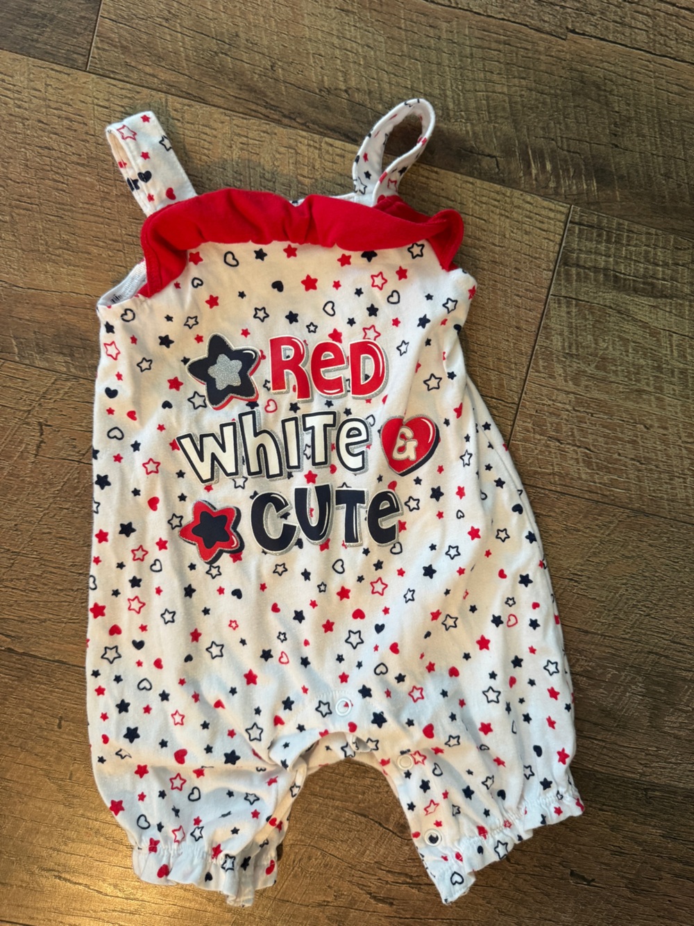 Red white and cute romper